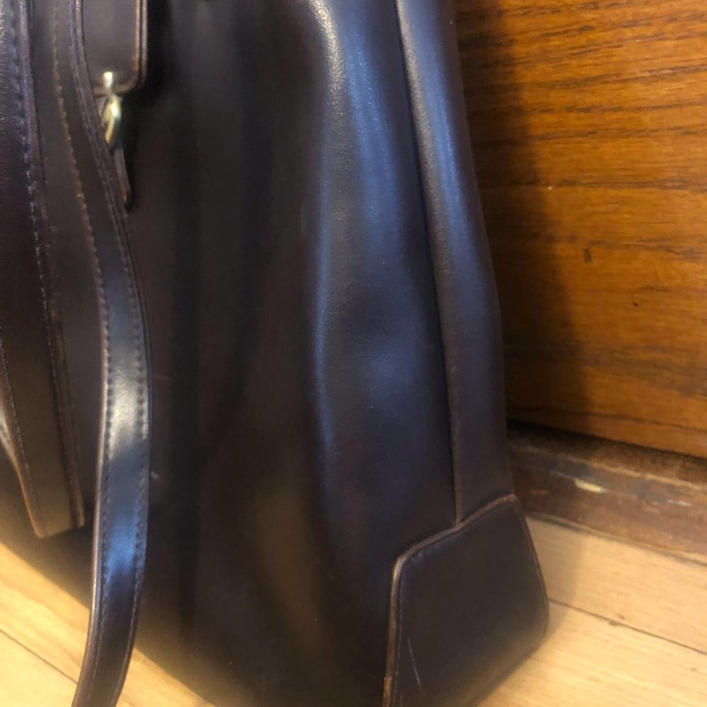 Vintage Liz Claiborne Lush Brown Leather Classic Shoulder Bag / Satchel - Picture 14 of 16